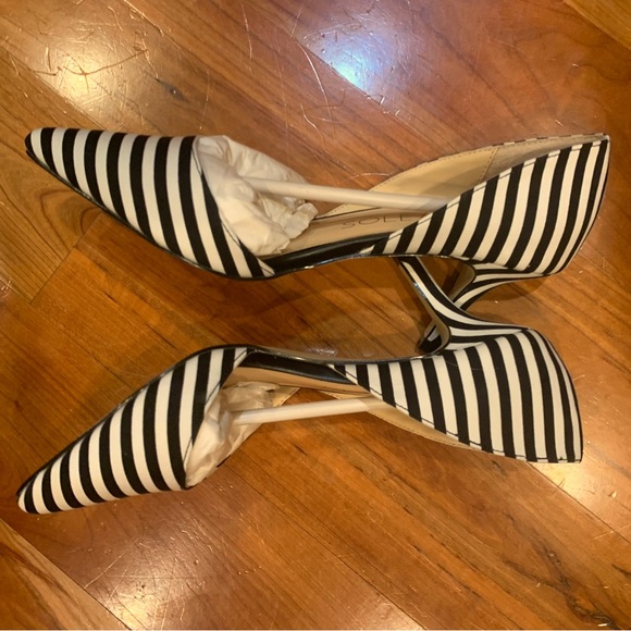 🔥NIB🔥 SOLE SOCIETY Jenn Black/White Stripe D'Orsay Heel / Size 8✨✨✨ - Picture 10 of 12
